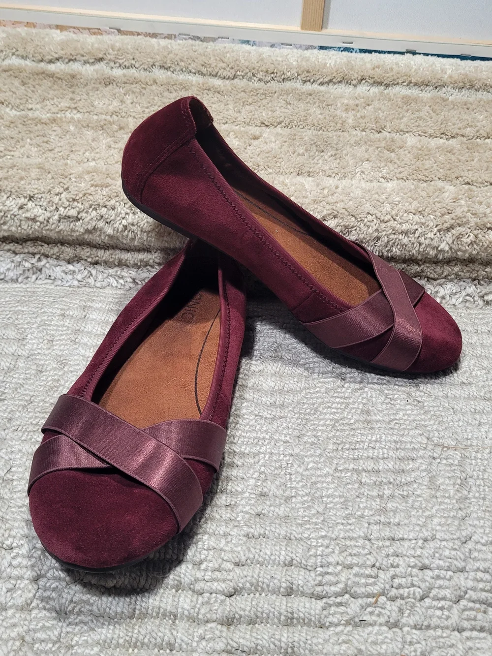 New Vionic Women's Spark Maria Ballet Flat Supportive Suede Shoes Size 9
